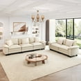 thumbnail image 1 of MF Studio Modular Cloud Couch Set, 5-Seater Loveseat and Sofa Set with Removable Armrests, Comfy Chenille Fabric, White, 1 of 10