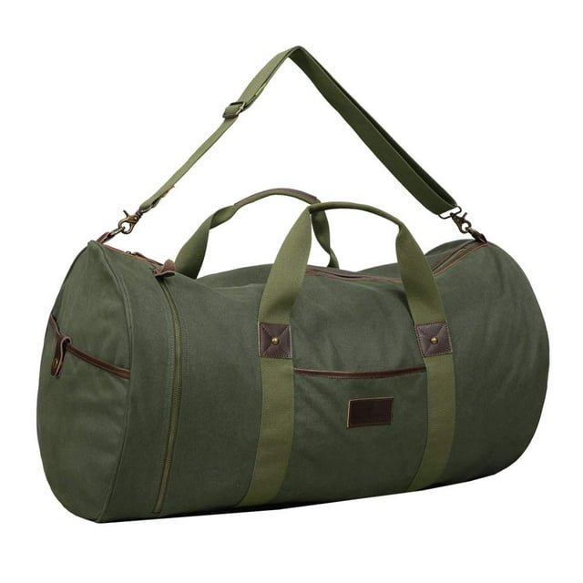 MF Studio Nature's Lodge Canvas Duffel Bag Genuine Leather Casual Travel Daypack Vintage Messenger Bag