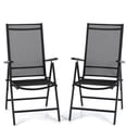 thumbnail image 1 of SUMMIT LIVING Outdoor Folding Chairs with 7-Level Adjustable High Back for Camping Garden Beach, Set of 2, Black, 1 of 8