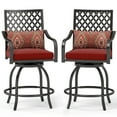 MF Studio Outdoor Swivel Bar Stools Set of 2, Patio Height Chairs with