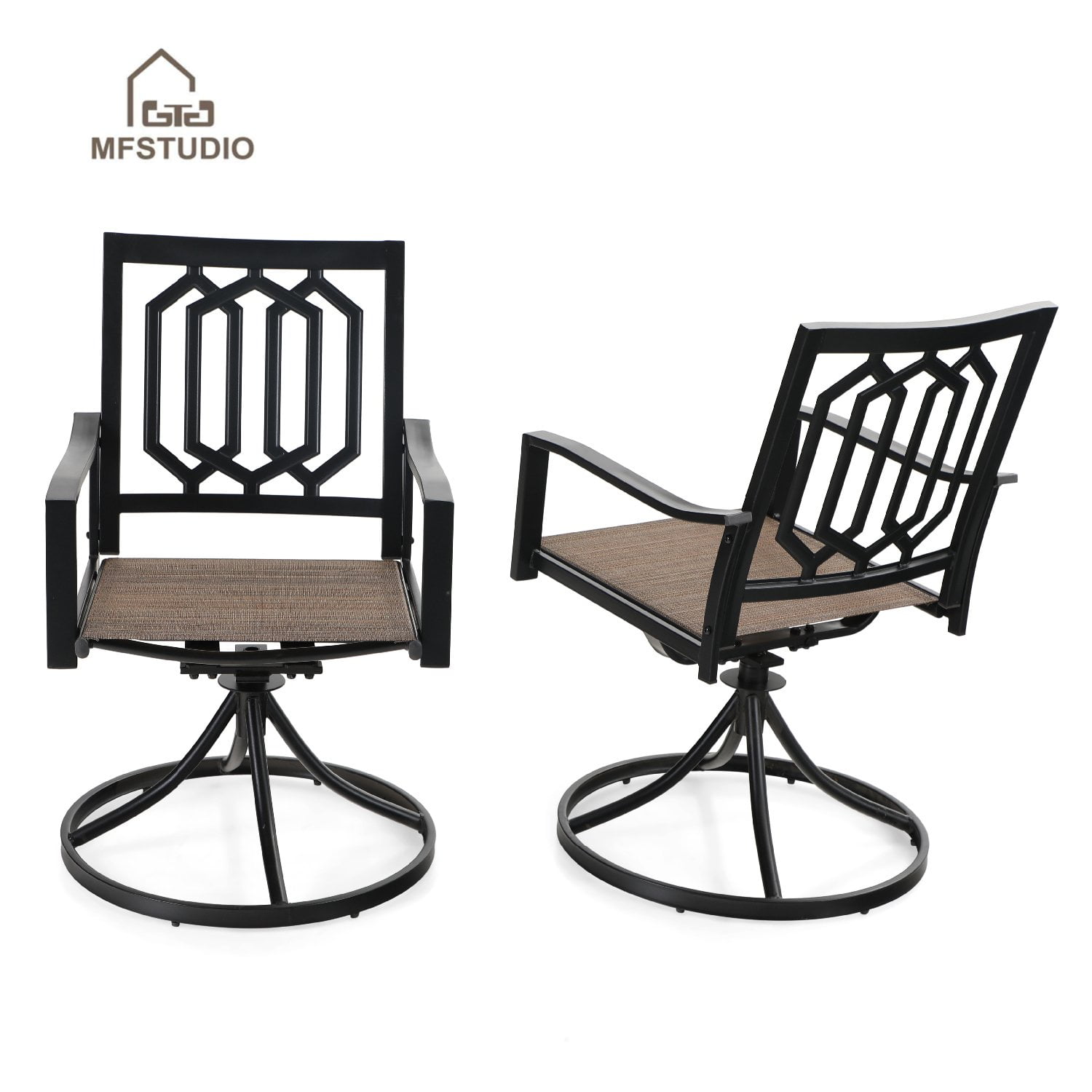 MF Studio Outdoor Swivel Dining Chairs Set of 2