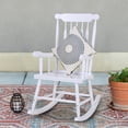 thumbnail image 1 of MF Studio Patio Rocking Chairs Solid Wood Porch Rocker with PU Painting, White, 1PC, 1 of 5