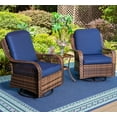 MF Studio Rattan Swivel Rocking Chairs 3 PC Patio Conversation Set