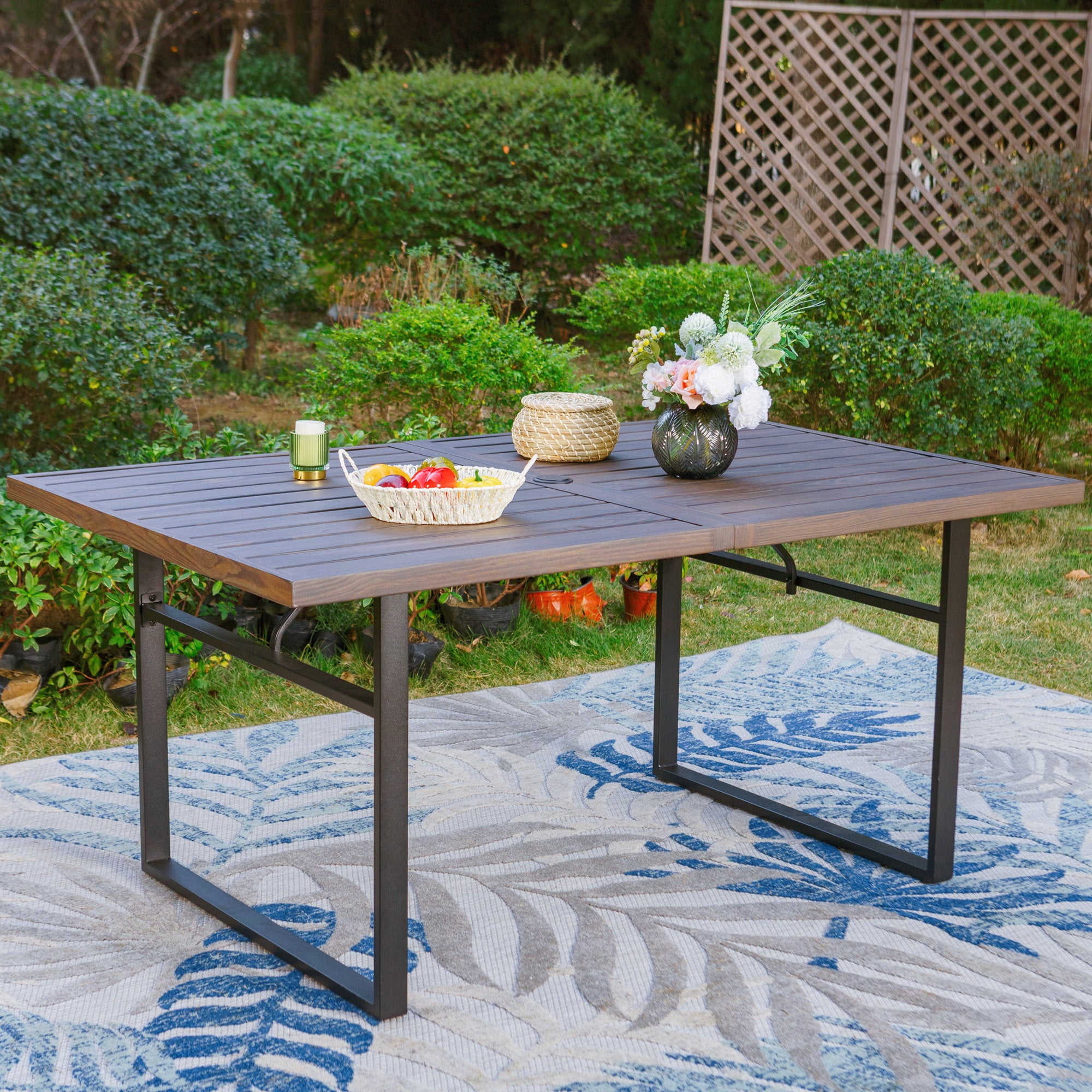 Steel Frame Outdoor Dining Table – What WE Make