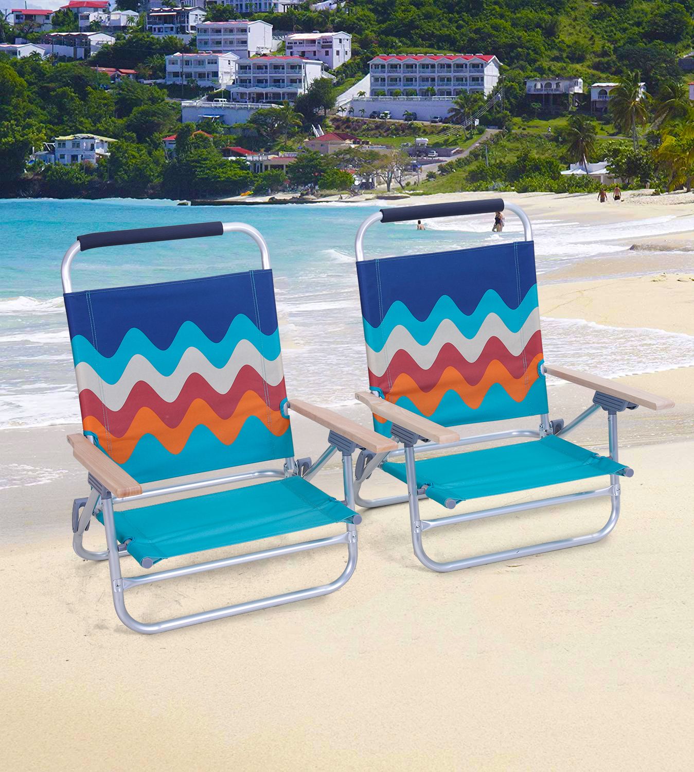 MF Studio Set of 2 Beach Chair  Backpack Aluminum Chair with 3 Position - image 1 of 8