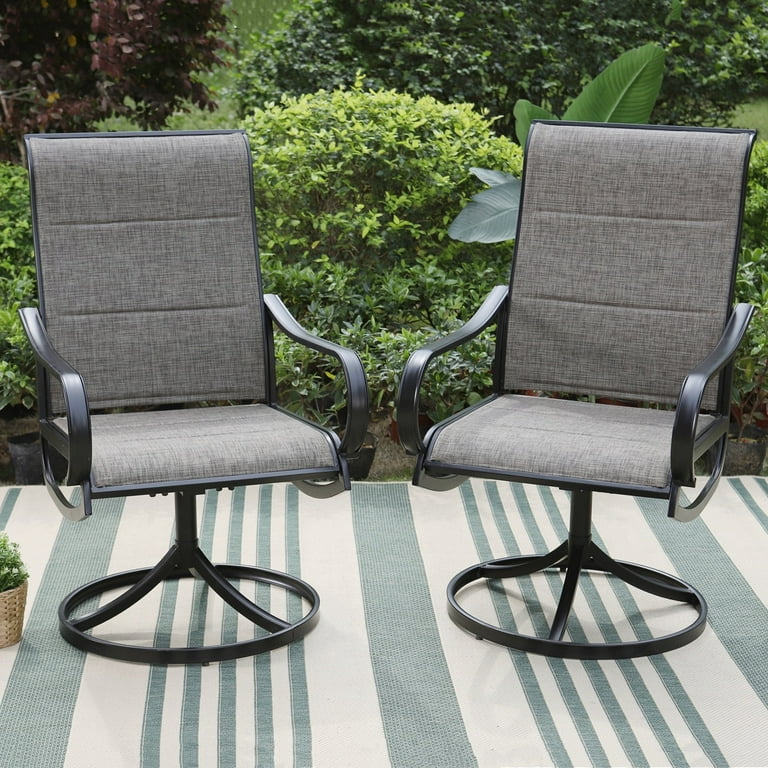 MF Studio Set of High-Back Swivel Outdoor Dining Chairs with