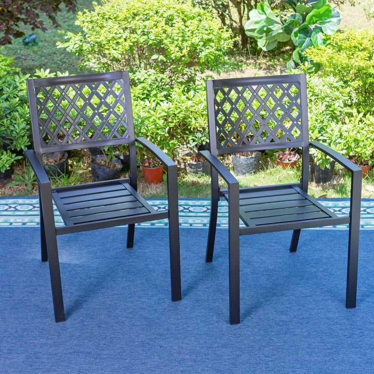 Black iron outdoor chairs discount