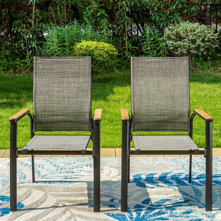 Stackable steel sling outdoor patio dining chair sales