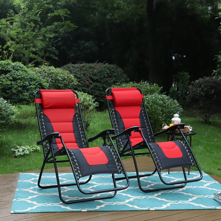 MF Studio Set of 2 Padded Zero Gravity Chair Folding Outdoor Patio