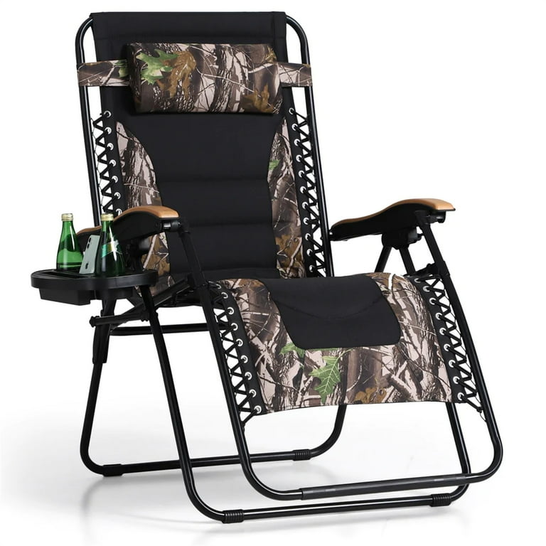 MF Studio XL Oversized Padded Zero Gravity Chair Folding Lounge Recliners With Cup Holder Camouflage Walmart