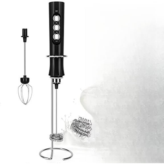 MF02 Rechargeable Milk Frother Handheld Foam Maker with Stainless Whisk for Cappuccino, Latte, Bulletproof Coffee, Keto Diet, Protein Powder, Matcha