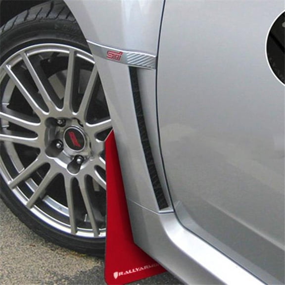MF19-UR-RD-WH Urethane Red Mud Flap with White Logo for 2011-Up STI-WRX Sedan
