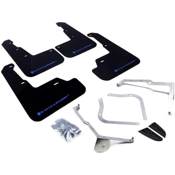 MF32-UR-BLK-LBL UR Black Mud Flap with Light Blue Logo for 2015 Plus Subaru WRX & Sti Sedan