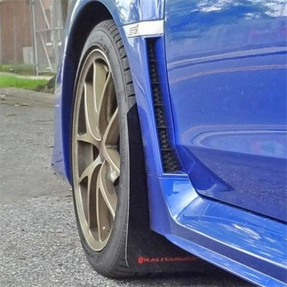 MF32-UR-BLK-RD UR Black Mud Flap with Red Logo for 15 Plus Subaru WRX & STi Sedan