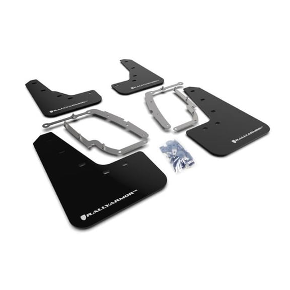 MF62-UR-BLK-WH Black Urethane Mud Flap with White Logo for 2017-Up Tesla Model 3