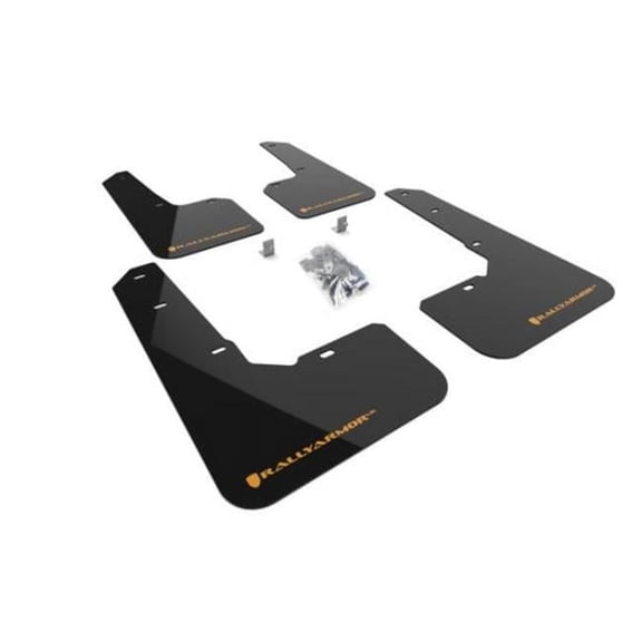 MF76-UR-BLK-WOR Black Mud Flap with Wild Orange Logo for 2022 Subaru Outback Wilderness