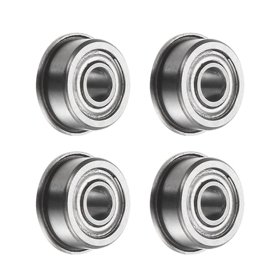 MF93ZZ Flanged Ball Bearing, 3x9x4mm Chrome Steel Double Shielded ABEC1 Flange Bearings,4 Pack