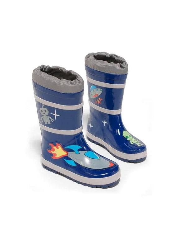 MFBOOT-SPACE Natural Rubber Blue Space Hero Rain Boots