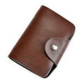 thumbnail image 1 of MFFOR Card Holder for Women, Leather RFID Card Organizer with Snap Closure, Brown, 1 of 8