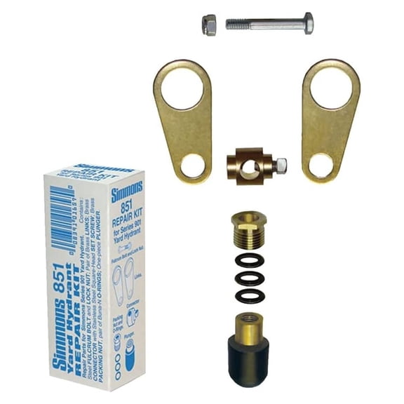 MFG CO 851 Hydrant Repair Kit - 900 Series Yard Hydrant Parts - Brass Connector, Lines, Packing Nut, O-Rings, Plunger, & More - Complete Replacement Kit