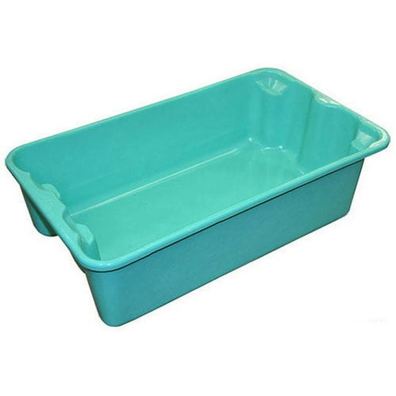 Molded Fiberglass Nest and Stack Tote 780208-5170 - 17-7/8" x10"-5/8" x 5",Green, Lot of 10