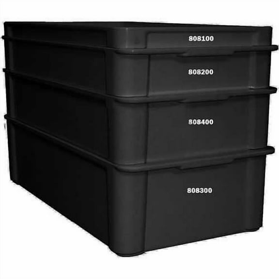 Molded Fiber Glass Tray 8083005167 ESD Stacking Box, Top Overall 23-3/8"L x 12"W x 6"H, Lot of 6