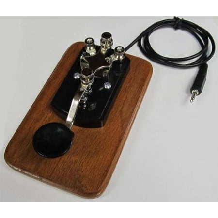 MFJ-553 Telegraph Morse Code Straight Key with Wood Base