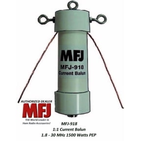 MFJ 918 Current Balun 1:1 1.8-30MHz 1500W PEP