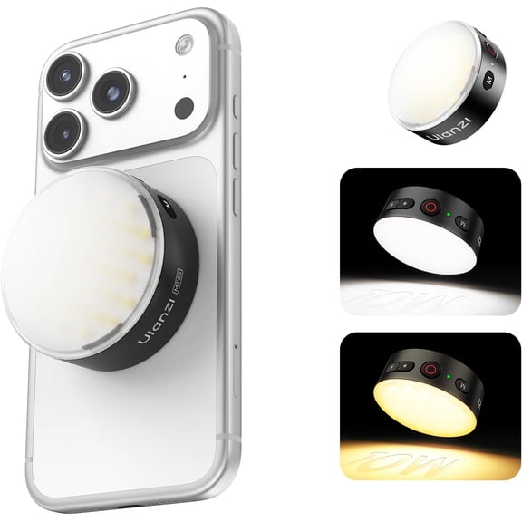 MFL01 Magnetic Phone Camera Flash, 2-in-1 3000 Flashes Speedlite & Selfie Light for iPhone Android with Bluetooth, 2500-8500K Mini Flash LED Smartphone Fill Selfie,Photo,Vlog,Portrait