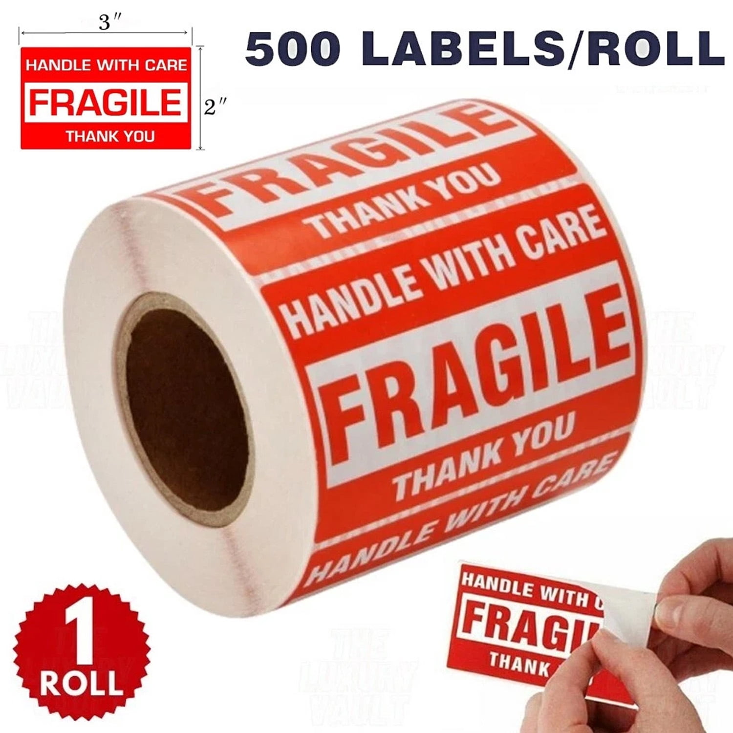 MFLABEL-1 Roll 2''x3'' Fragile Stickers, Handle With Care Mailing ...