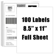 MFLABEL-100 Full Sheets Shipping Labels   8.5 x 11 for Laser/Ink Jet Printer Self Adhesive Blank White