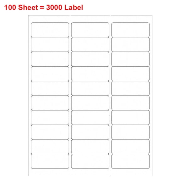 MFLABEL-100 Sheets 1" x 2 5/8" Address Shipping Labels, 2.625 x 1 Self-Adhesive Blank Mailing Labels, 30 Labels Per Sheet (30 UP), for Laser & Inkjet Printer