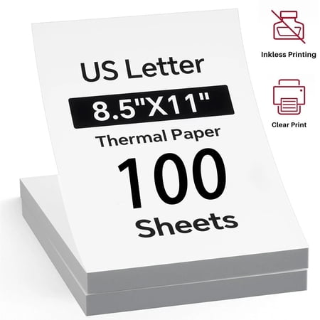 MFLABEL-100 Sheets 8.5''x11" Folded A4 Thermal Continuous Paper For M08F M832 Printer Quick Dry