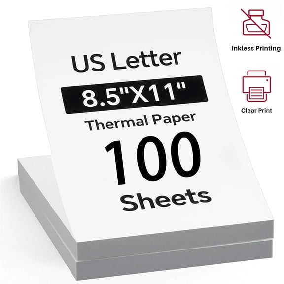 MFLABEL-100 Sheets 8.5''x11" Folded A4 Thermal Continuous Paper For M08F M832 Printer Quick Dry