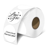 MFLABEL-2 Inch Circle Direct Thermal Labels White Thermal Sticker Labels Self-Adhesive Round 750/Roll