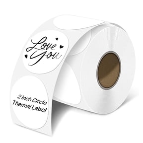 MFLABEL-2 Inch Circle Direct Thermal  Labels White Thermal Sticker Labels Self-Adhesive Round 750/Roll
