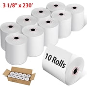 MFLABEL- 3 1/8 x 230 Thermal Receipt Paper Rolls, Cash Register POS Thermal Paper 80mm 10 Rolls