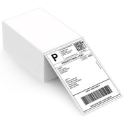 MFLABEL-4 x 6 Direct Thermal Shipping Labels, 500 Sheets Fanfold Thermal Labels, Perforated & Strong Adhesive, for Zebra & Rollo Printers