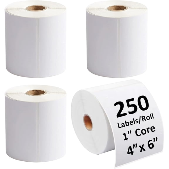 MFLABEL-4"x6" Thermal Shipping Labels,  Strong Adhesive Direct Thermal Labels, 250/Roll, 4 Rolls