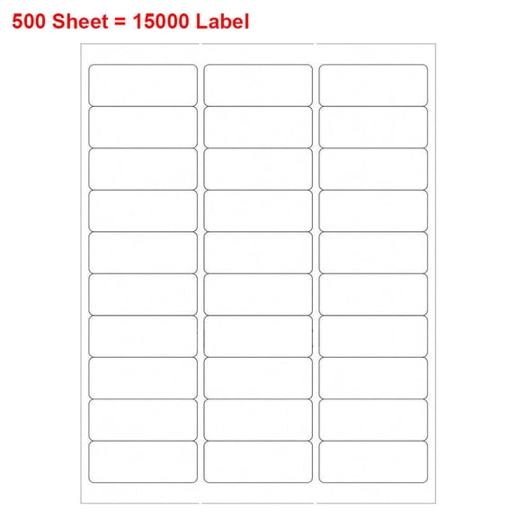 MFLABEL-500 Sheets 1" x 2 5/8" Address Shipping Labels, 2.625 x 1 Self-Adhesive Blank Mailing Labels, 30 Labels Per Sheet (30 UP), for Laser & Inkjet Printer