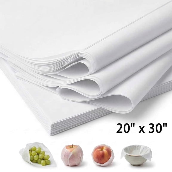 MFLABEL-500 Sheets White Tissue Paper Bulk, 20"x 30" Wrapping Tissue Paper for Gift Bags, Wedding, Birthday, Christmas Gifts Packaging, DIY Crafts