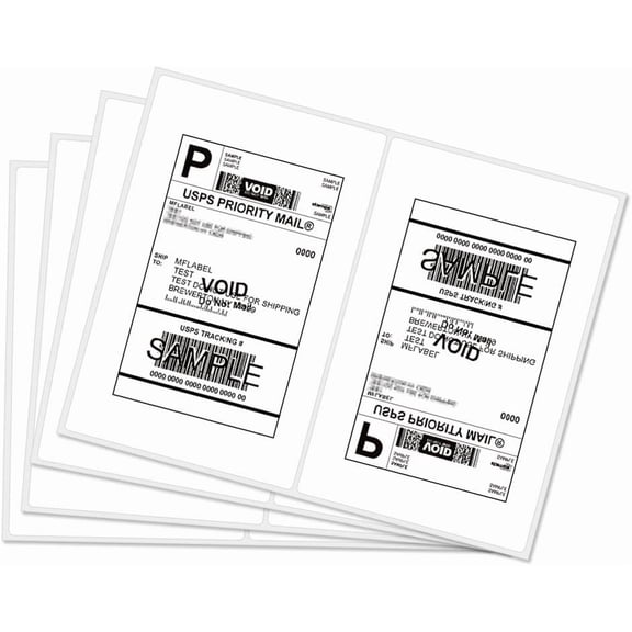 MFLABEL- Half-Sheet Shipping Labels 8.5'' x 5.5'' Rounded Corner Self Adhesive Self Adhesive Shipping Address Labels For  Inkjet/Laser Printer Blank White 200 Labels
