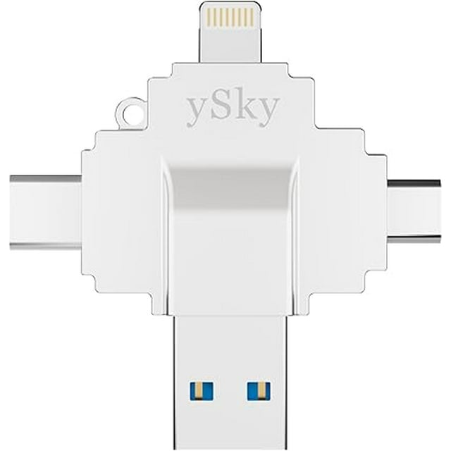 MFi Certified 256GB Photo Stick for iPhone Flash Drive,4 in1 USB Memory