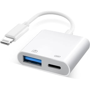 for [MFi Certified] Lightning to USB Camera Adapter with Charging Port, Portable USB3.0 Female OTG Cable Adapter for Select iPhone, iPad Models, Support Card Reader, USB Flash Drive, Plug and Play