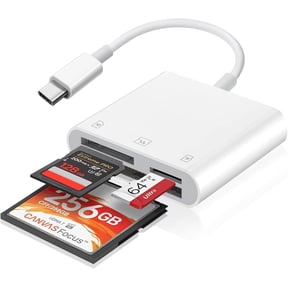 for [MFi Certified] USB C SD Card Reader for iPhone 17/16/15, Type-C to Memory Card Adapter with Compact Flash/CF/SD/MicroSD Slots Compatible with iPad MacBook Pro/Air/Mac/Laptop Plug and Play