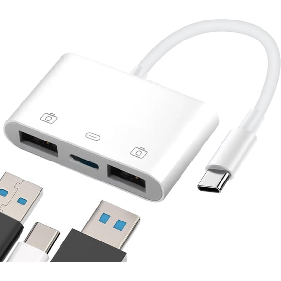for MFi Certified USB C to USB Camera Adapter with 30W PD Charging Port, OTG Cable Compatible with MacBook Pro/Air, iPhone 17 Pro Max/Air/16e/16/15 Series, USB 3.0 Female for Flash Drives