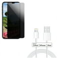 thumbnail image 1 of MFi USB Cable w Privacy Screen Protector for iPhone XR - 3ft Certified Charger Cord Power, Tempered Glass Curved Anti-Spy Anti-Peep, 1 of 9