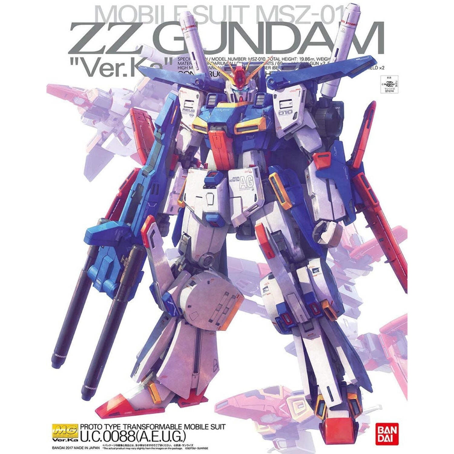 Bandai MG 1/100 MSZ-010 ZZ Gundam Ver.Ka Model Kit Toy Build Bandai MG 1/100 MSZ-010 ZZ Gundam Ver.Ka Model Kit Toy Build
