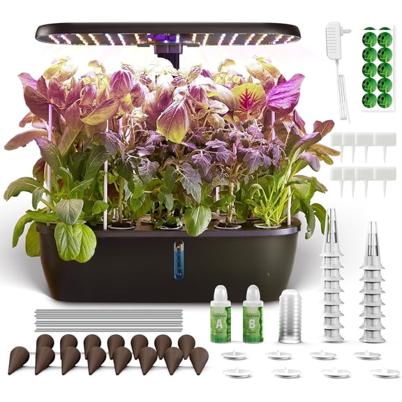 MG-15 Hydroponic Growing System Kits, Indoor Garden with 24W Grow Light Full , 15 Pods Garden Planter Indoor Gardening for Gifts, Kitchen