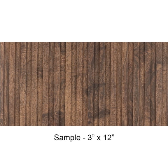 MG-2001 Small Wood Slat Walls Sample 3 in x 12 in, Walnut - 1 Piece